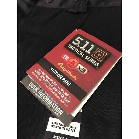 5.11 Tactical Pant Mens 36 Black Station Fire Resistant Gorpcore Hiking Unhemmed - Picture 3 of 11